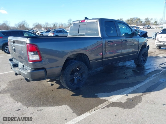 2021 Ram 1500 Big Horn with VIN 1C6SRFBT0MN605774, listed as a IAAI auction lot 41442920 with 90,362 mi miles. Bid and sale history available at carsss.com. Image 4.