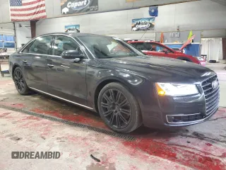 2015 Audi A8 L 4.0T with VIN WAU32AFD3FN036507, listed as a Copart auction lot 82298094 with 77,156 mi miles and Salvage Title. Bid and sale history available at carsss.com. Image 4.