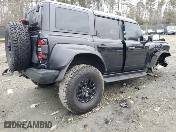 2023 Ford Bronco Raptor with VIN 1FMEE5JR4PLB71484, listed as a Copart auction lot 86353214 with 0 mi miles and Salvage Title. Bid and sale history available at carsss.com. Image 3.