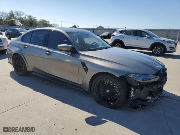 2021 BMW M3 with VIN WBS53AY0XMFL04228, listed as a Copart auction lot 80012024 with 16,588 mi miles and Salvage Title. Bid and sale history available at carsss.com. Image 4.