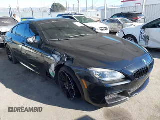 2015 BMW 6 Series 640i with VIN WBA6A0C52FGB53591, listed as a IAAI auction lot 41247695 with 81,828 mi miles. Bid and sale history available at carsss.com. Image 1.