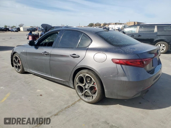 2022 Alfa Romeo Giulia Veloce with VIN ZARFAMBN5N7663737, listed as a Copart auction lot 49348295 with 18,709 mi miles and Salvage Title. Bid and sale history available at carsss.com. Image 2.