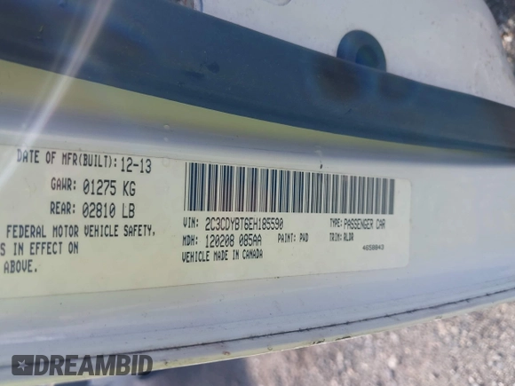 2014 Dodge Challenger R/T with VIN 2C3CDYBT6EH185590, listed as a IAAI auction lot 42536813 with 198,854 mi miles and . Bid and sale history available at DreamBid. Image 9.