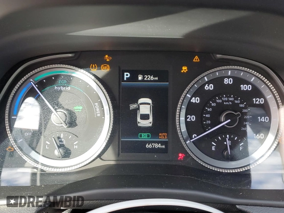 2022 Hyundai Sonata Hybrid Blue with VIN KMHL24JJ5NA051528, listed as a Copart auction lot 82478744 with 66,784 mi miles and Salvage Title. Bid and sale history available at carsss.com. Image 9.