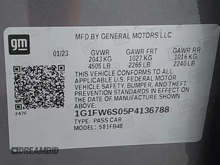 2023 Chevrolet Bolt EV 1LT with VIN 1G1FW6S05P4136788, listed as a IAAI auction lot 42366716 with 18,378 mi miles and . Bid and sale history available at DreamBid. Image 9.