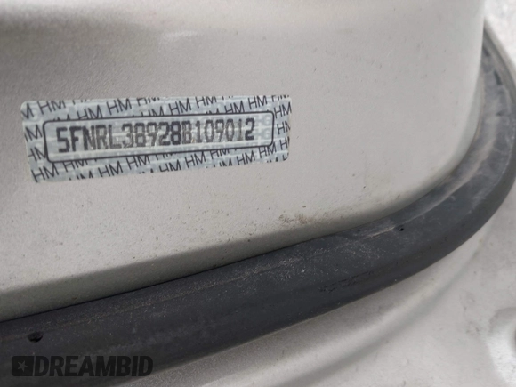 2008 Honda Odyssey Touring with VIN 5FNRL38928B109012, listed as a IAAI auction lot 41922712 with 241,589 mi miles. Bid and sale history available at carsss.com. Image 9.