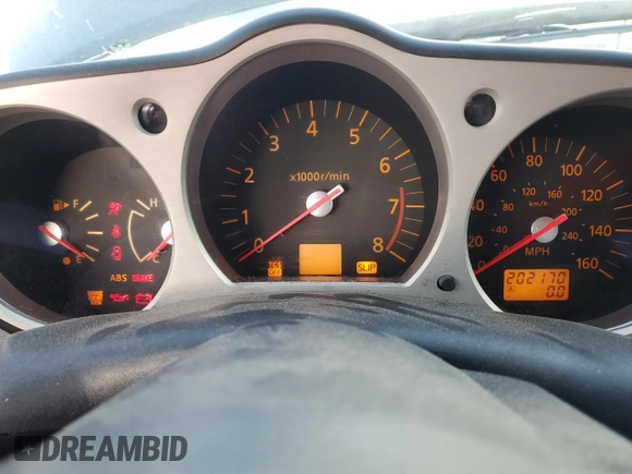2005 Nissan 350Z Enthusiast with VIN JN1AZ34DX5M608491, listed as a Copart auction lot 55317375 with 202,170 mi miles and Clean Title. Bid and sale history available at carsss.com. Image 9.