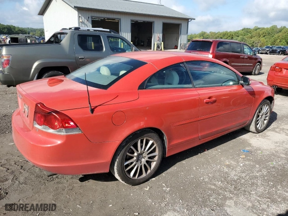 2008 Volvo C70 with VIN YV1MC67248J055294, listed as a Copart auction lot 73321494 with 180,989 mi miles and Salvage Title. Bid and sale history available at carsss.com. Image 3.