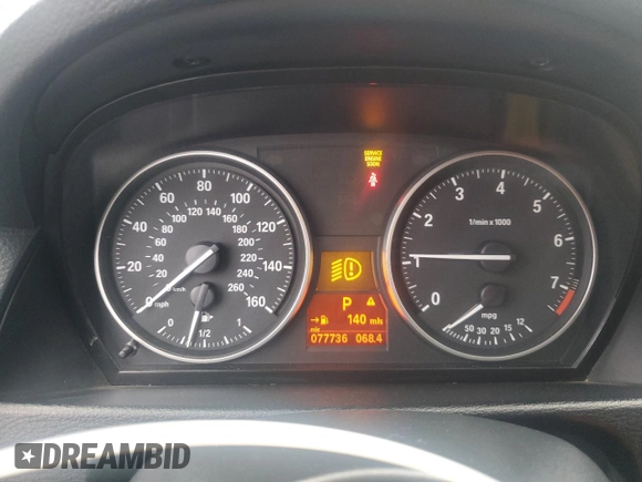 2015 BMW X1 sDrive28i with VIN WBAVM1C55FVW56937, listed as a Copart auction lot 45050785 with 77,736 mi miles and Salvage Title. Bid and sale history available at carsss.com. Image 9.