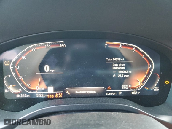 2024 BMW X3 xDrive30i with VIN 5UX53DP0XR9W02177, listed as a Copart auction lot 53045675 with 14,018 mi miles and Salvage Title. Bid and sale history available at DreamBid. Image 9.