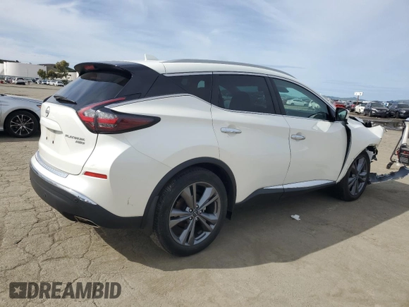 2023 Nissan Murano Platinum with VIN 5N1AZ2DS8PC101759, listed as a Copart auction lot 45998945 with 34,664 mi miles and Clean Title. Bid and sale history available at carsss.com. Image 3.