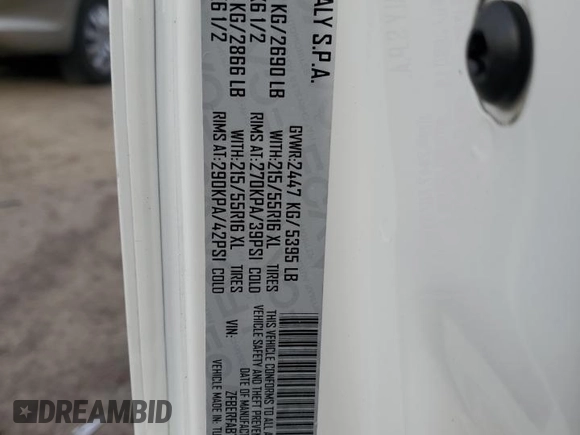 2017 Ram ProMaster City Cargo Tradesman with VIN ZFBERFAB7H6E71317, listed as a Copart auction lot 45488715 with 93,183 mi miles and Salvage Title. Bid and sale history available at DreamBid. Image 13.