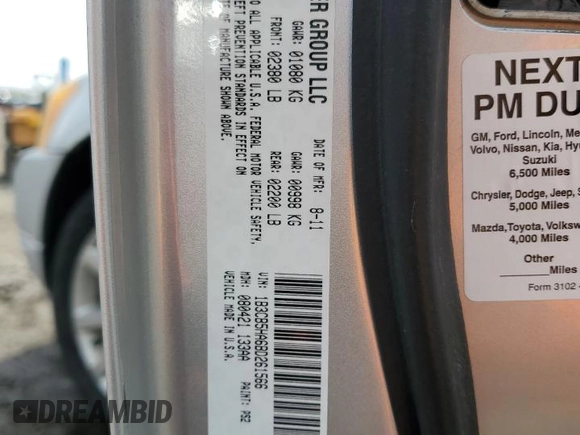 2011 Dodge Caliber Heat with VIN 1B3CB5HA6BD261566, listed as a Copart auction lot 50753435 with 137,632 mi miles and Salvage Title. Bid and sale history available at DreamBid. Image 12.