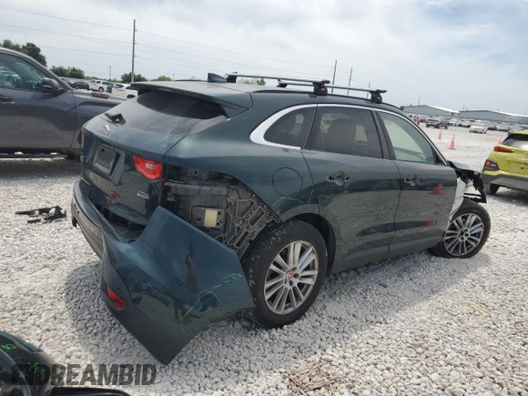 2018 Jaguar F-Pace 25t Prestige with VIN SADCK2FX6JA279736, listed as a Copart auction lot 53199595 with 62,176 mi miles and Salvage title. Bid and sale history available at DreamBid. Image 3.