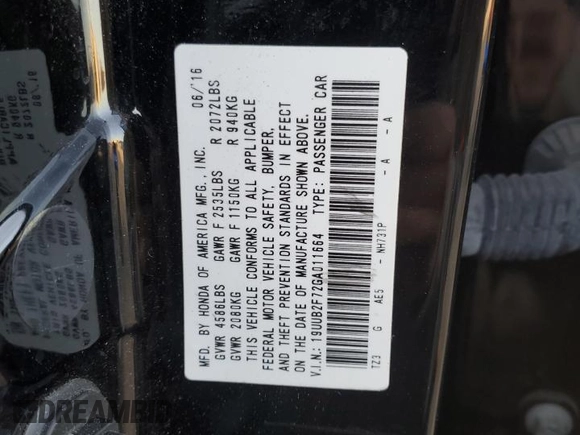 2016 Acura TLX Advance with VIN 19UUB2F72GA011664, listed as a Copart auction lot 84757454 with 130,617 mi miles and Clean title. Bid and sale history available at DreamBid. Image 12.