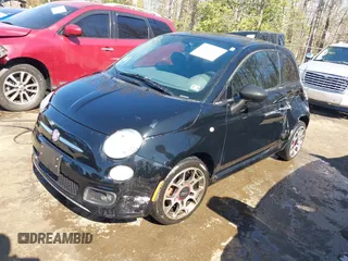 2014 FIAT 500 Sport with VIN 3C3CFFBRXET288618, listed as a IAAI auction lot 41803908 with 100,718 mi miles. Bid and sale history available at carsss.com. Image 2.