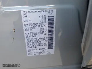 2024 Nissan Murano SV with VIN 5N1AZ2BJ6RC107802, listed as a Copart auction lot 87148574 with 45 mi miles and Non Repairable. Bid and sale history available at carsss.com. Image 14.