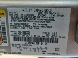 2014 Ford Fusion Titanium with VIN 3FA6P0SU2ER164109, listed as a Copart auction lot 62234175 with 130,324 mi miles and Clean title. Bid and sale history available at DreamBid. Image 12.