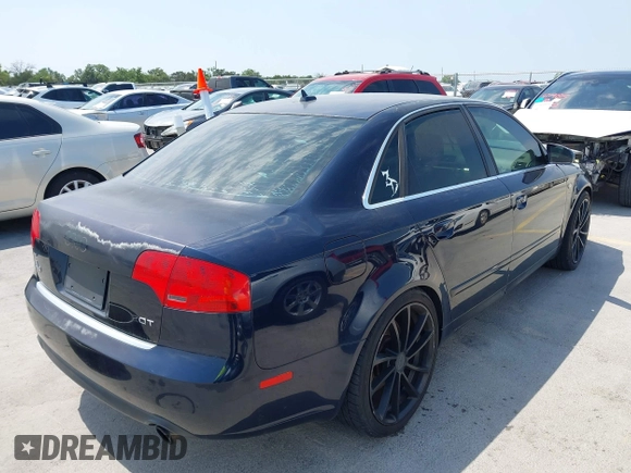 2007 Audi A4 2.0T with VIN WAUAF78E27A207843, listed as a IAAI auction lot 42033988 with 166,453 mi miles. Bid and sale history available at carsss.com. Image 4.