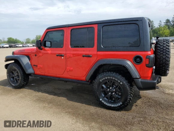 2022 Jeep Wrangler Unlimited Willys with VIN 1C4HJXDN7NW217581, listed as a Copart auction lot 64223115 with 51,132 mi miles and Clean title. Bid and sale history available at DreamBid. Image 2.