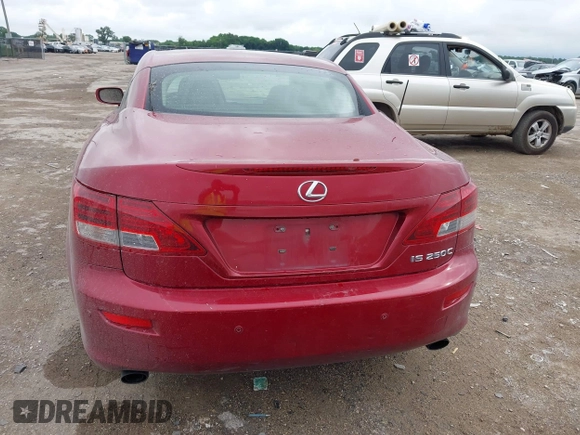 2011 Lexus IS 250 C with VIN JTHFF2C26B2514815, listed as a IAAI auction lot 42465891 with 186,673 mi miles and . Bid and sale history available at DreamBid. Image 16.