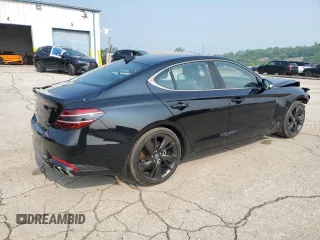2023 Genesis G70 2.0T with VIN KMTG34TA7PU116043, listed as a Copart auction lot 59585225 with 8,021 mi miles and Salvage title. Bid and sale history available at DreamBid. Image 3.