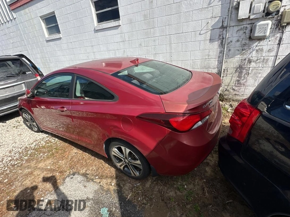 2014 Hyundai Elantra Coupe with VIN KMHDH6AH9EU025573, listed as a Copart auction lot 87049884 with 103,713 mi miles and Clean Title. Bid and sale history available at carsss.com. Image 3.
