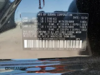 2025 Subaru Crosstrek Limited с VIN 4S4GUHM6XS3715333, выставлен на аукционе Copart как лот 57865795 с пробегом 2 444 миль миль и Списание • Salvage title. История ставок и продаж доступна на DreamBid. Изображение 13.
