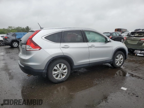 2013 Honda CR-V EX-L z VIN 2HKRM4H76DH634037, wystawiony jako Copart lot #57985265 z przebiegiem 80 399 mil mil oraz Szkody całkowita. Historia ofert i sprzedaży dostępna na DreamBid. Obrazek 3.
