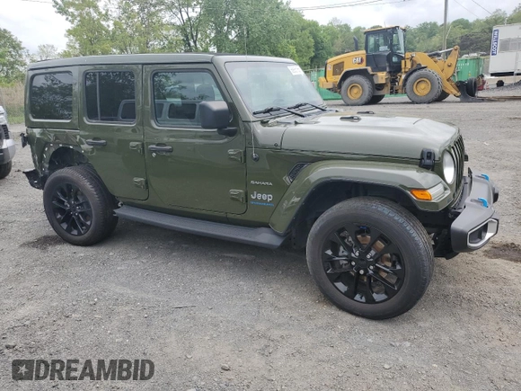 2023 Jeep Wrangler Sahara z VIN 1C4JJXP62PW553101, wystawiony jako Copart lot #56935165 z przebiegiem 28 157 mil mil oraz Szkoda całkowita • Salvage title. Historia ofert i sprzedaży dostępna na DreamBid. Obrazek 4.
