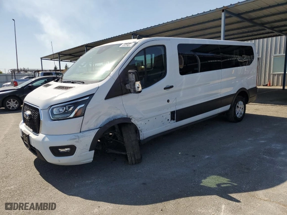 2023 Ford Transit Passenger Wagon XL with VIN 1FBAX2YG3PKB27289, listed as a Copart auction lot 55543144 with 8,630 mi miles and Salvage Title. Bid and sale history available at carsss.com. Image 1.