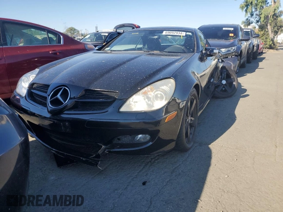 2006 Mercedes-Benz SLK-Class 3.0L with VIN WDBWK54F86F093841, listed as a Copart auction lot 69092934 with 161,183 mi miles and Salvage Title. Bid and sale history available at carsss.com. Image 5.