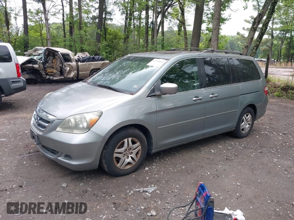 2005 Honda Odyssey EX-L with VIN 5FNRL38725B065555, listed as a IAAI auction lot 42198453 with 175,544 mi miles. Bid and sale history available at carsss.com. Image 2.