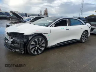 2022 Lucid Air Grand Touring with VIN 50EA1GBA8NA005976, listed as a Copart auction lot 44187195 with 1,302 mi miles and Salvage Title. Bid and sale history available at carsss.com. Image 1.