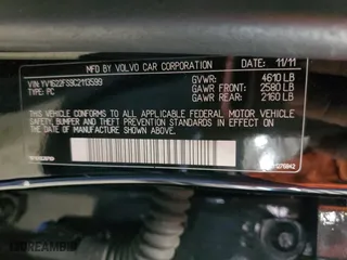 2012 Volvo S60 T5 with VIN YV1622FS9C2113599, listed as a Copart auction lot 51115555 with 194,907 mi miles and Salvage Title. Bid and sale history available at carsss.com. Image 13.