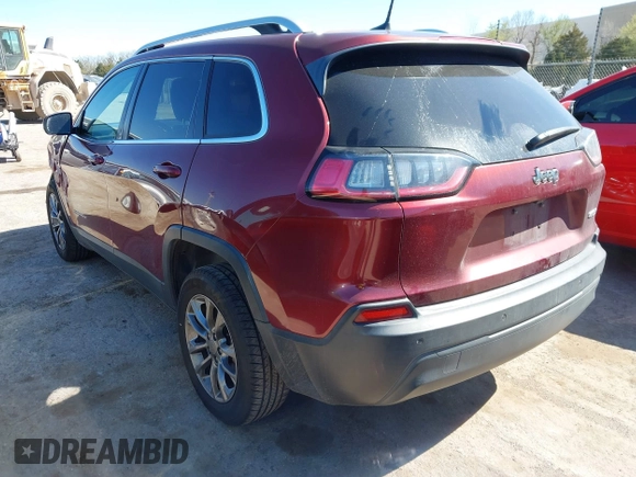 2019 Jeep Cherokee Latitude Plus with VIN 1C4PJLLB9KD312906, listed as a IAAI auction lot 41839763 with 168,248 mi miles. Bid and sale history available at carsss.com. Image 3.