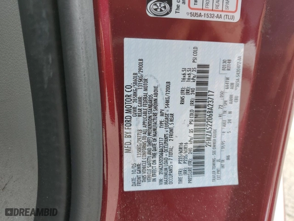 2006 Ford Freestar Wagon SEL with VIN 2FMZA52206BA23717, listed as a Copart auction lot 53404515 with 117,402 mi miles and Clean Title. Bid and sale history available at carsss.com. Image 14.