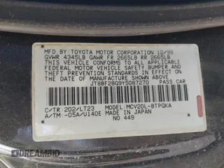 2000 Lexus ES 300 с VIN JT8BF28G9Y5087270, выставлен на аукционе IAAI как лот 41345901 с пробегом 160 873 миль миль и . История ставок и продаж доступна на DreamBid. Изображение 9.