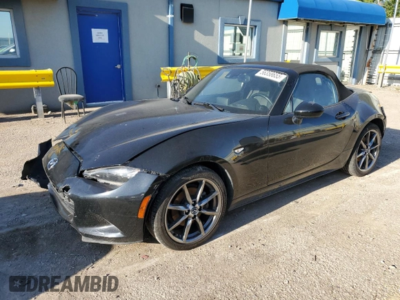 2017 Mazda MX-5 Miata Grand Touring with VIN JM1NDAD79H0120768, listed as a Copart auction lot 56358655 with 39,504 mi miles and Salvage title. Bid and sale history available at DreamBid. Image 1.