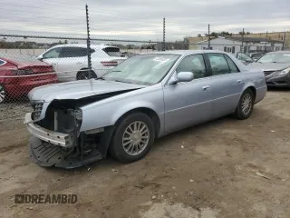 2004 Cadillac DeVille DHS z VIN 1G6KE57YX4U252567, wystawiony jako Copart lot #43383555 z przebiegiem Nie podano mil oraz Szkoda całkowita • Salvage title. Historia ofert i sprzedaży dostępna na DreamBid. Obrazek 1.