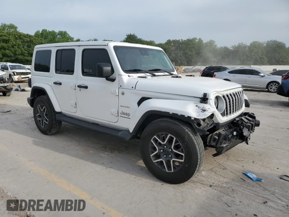 2024 Jeep Wrangler Sahara z VIN 1C4PJXEG8RW264328, wystawiony jako Copart lot #57106615 z przebiegiem 14 890 mil mil oraz Szkoda całkowita • Salvage title. Historia ofert i sprzedaży dostępna na DreamBid. Obrazek 4.