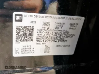 2022 Chevrolet Equinox LT z VIN 3GNAXKEV3NL256120, wystawiony jako Copart lot #58718415 z przebiegiem 14 037 mil mil oraz Szkoda całkowita • Salvage title. Historia ofert i sprzedaży dostępna na DreamBid. Obrazek 14.