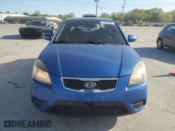 2010 Kia Rio LX with VIN KNADH4A35A6635429, listed as a Copart auction lot 53266835 with 110,615 mi miles and Salvage Title. Bid and sale history available at carsss.com. Image 5.