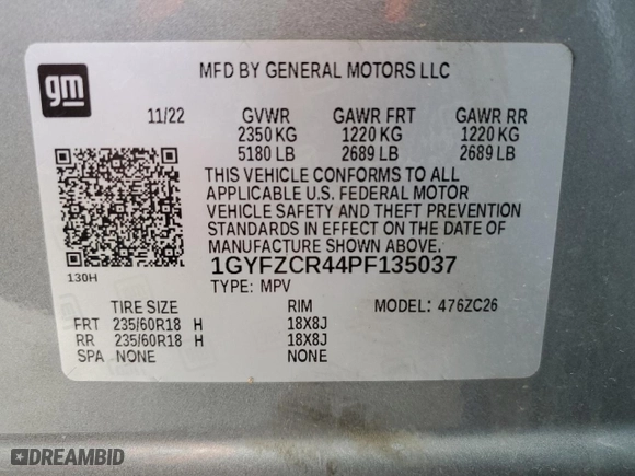 2023 Cadillac XT4 FWD Premium Luxury with VIN 1GYFZCR44PF135037, listed as a Copart auction lot 48595215 with 52,646 mi miles and Clean Title. Bid and sale history available at carsss.com. Image 14.