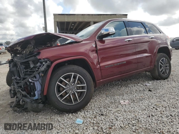 2020 Jeep Grand Cherokee Overland with VIN 1C4RJFCGXLC204095, listed as a Copart auction lot 43705155 with 34,569 mi miles and Non repairable. Bid and sale history available at DreamBid. Image 1.