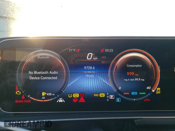 2021 Mercedes-Benz GLS 450 with VIN 4JGFF5KE0MA434252, listed as a Copart auction lot 44054854 with 79,043 mi miles and Salvage Title. Bid and sale history available at DreamBid. Image 9.