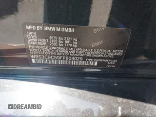 2015 BMW M3 z VIN WBS3C9C59FP804029, wystawiony jako IAAI lot #42438618 z przebiegiem 109 817 mil mil oraz . Historia ofert i sprzedaży dostępna na DreamBid. Obrazek 9.