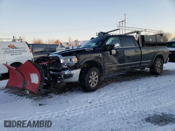 2019 Ram 3500 Limited with VIN 3C63R3RL4KG622107, listed as a Copart auction lot 42116525 with 129,371 mi miles and Salvage Title. Bid and sale history available at carsss.com. Image 1.
