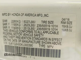 2019 Acura RDX Technology with VIN 5J8TC2H50KL000390, listed as a IAAI auction lot 42420742 with 91,176 mi miles and . Bid and sale history available at DreamBid. Image 9.