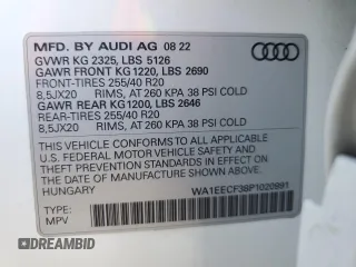 2023 Audi Q3 S line Premium Plus z VIN WA1EECF38P1020991, wystawiony jako Copart lot #55766265 z przebiegiem 36 264 mil mil oraz Szkoda całkowita • Salvage title. Historia ofert i sprzedaży dostępna na DreamBid. Obrazek 14.